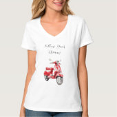 Rotes Moped folge Träumen T-Shirt (Vorderseite)