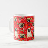 Rotes Mops-Design-Tasse Kaffeetasse (Vorderseite Links)