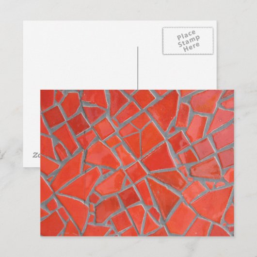 Rotes Mosaik Postkarte (Vorne/Hinten)