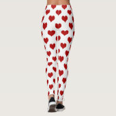 Rotes Mosaikherz Muster Leggings (Rückseite)