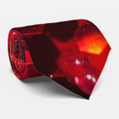 Rotes Mosaikhexagon abstrakt glänzende Glitzer-Mus Krawatte (Gerollt)