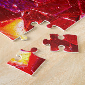 Rotes Mosaikhexagon abstrakt glänzende Glitzer-Mus Puzzle (Seite)