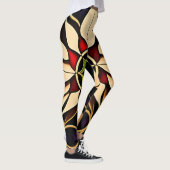 Rotes Mosaikmuster Leggings (Rechts)