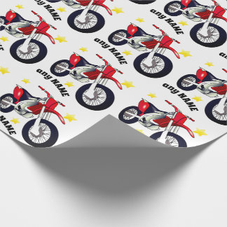 Rotes Motorrad und individuelles Geschenkpapier mi