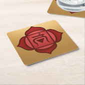Rotes Muladhara Wurzelchakra Gold Untersetzer Set (angewinkelt)
