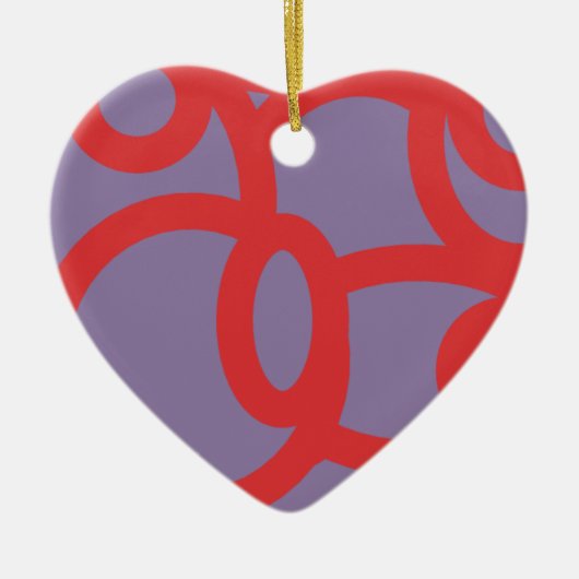 Rotes Muster 646 Keramikornament (Vorne)