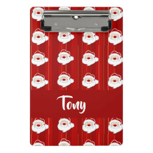 Rotes Muster des Weihnachtsmanns Mini Klemmbrett