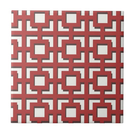 Rotes Muster Fliese (Vorderseite)