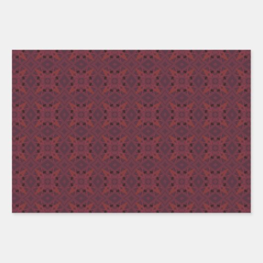 Rotes Muster Geschenkpapier Set (Vorderseite 2)