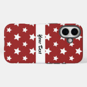 Rotes Muster mit Sternen Case-Mate iPhone Hülle (Rückseite (Horizontal))