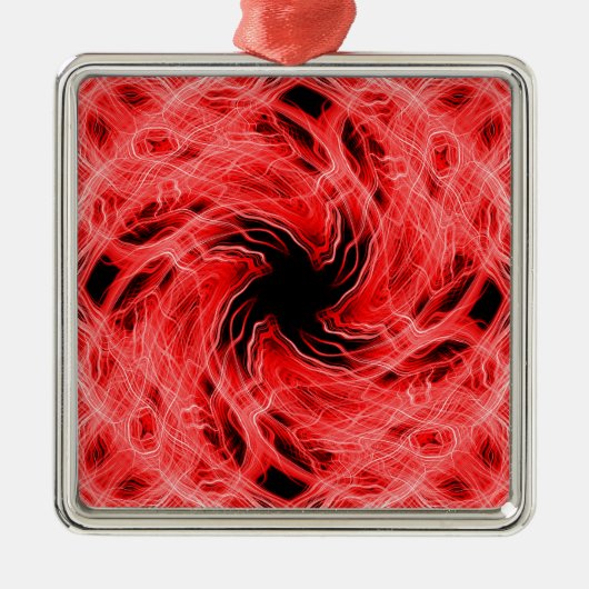 Rotes Muster Silbernes Ornament (Vorne)
