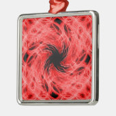 Rotes Muster Silbernes Ornament (Links)