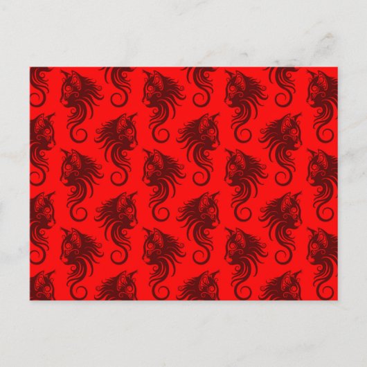 Rotes Muster wirbeln Postkarte (Vorderseite)
