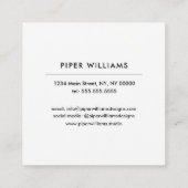 Rotes mutiges geometrisches quadratisches quadratische visitenkarte (Rückseite)