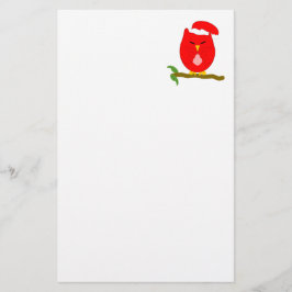 Rotes Nacht-Eule-Design Briefpapier