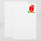 Rotes Nacht-Eule-Design Briefpapier (Vorne/Hinten)