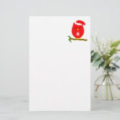 Rotes Nacht-Eule-Design Briefpapier (Stehend Vorderseite)