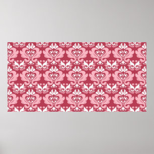 Rotes, nahtloses Muster. Hellrot und beige co Poster