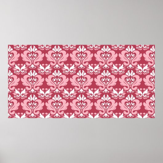 Rotes, nahtloses Muster. Hellrot und beige co Poster (Vorne)