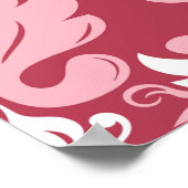 Rotes, nahtloses Muster. Hellrot und beige co Poster (Ecke)