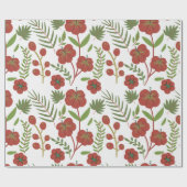 Rotes, nahtloses Muster mit weißem Hintergrund Geschenkpapier (Flach)