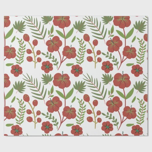 Rotes, nahtloses Muster mit weißem Hintergrund Geschenkpapier (Flach)