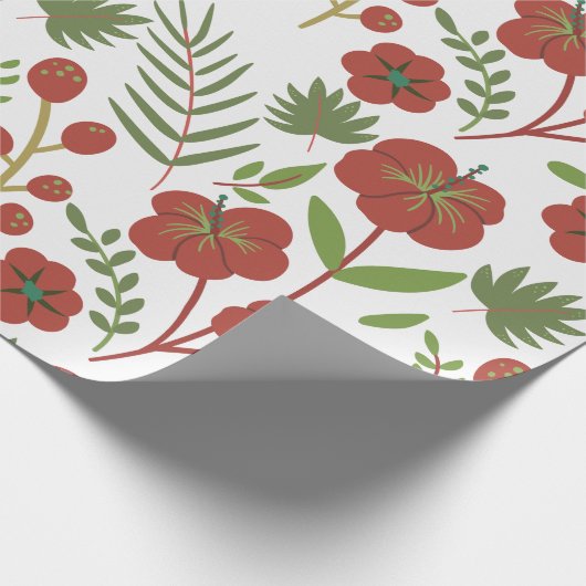 Rotes, nahtloses Muster mit weißem Hintergrund Geschenkpapier (Ecke)