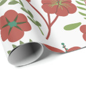 Rotes, nahtloses Muster mit weißem Hintergrund Geschenkpapier (Rolleneckpunkt)