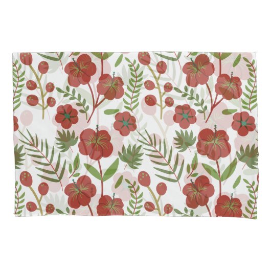 Rotes, nahtloses Muster mit weißem Hintergrund Kissenbezug (Vorderseite-Links)