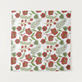 Rotes, nahtloses Muster mit weißem Hintergrund Wandteppich (Vorderseite (Horizontal))