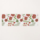 Rotes, nahtloses Muster mit weißem Hintergrund Yogamatte (Vorderseite (Horizontal))
