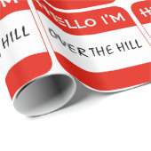 Rotes Namensschild-Geschenk-Papier, HALLO bin ich Geschenkpapier (Rolleneckpunkt)