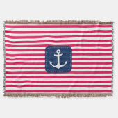 Rotes Nautischweiß Stripes Decke (Vorderseite)