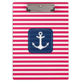 Rotes Nautischweiß Stripes Klemmbrett (Vorderseite)