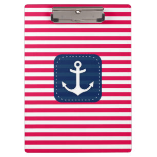 Rotes Nautischweiß Stripes Klemmbrett