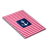 Rotes Nautischweiß Stripes Notizblock (Rechte Seite)