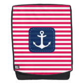Rotes Nautischweiß Stripes Rucksack (Vorderseite)