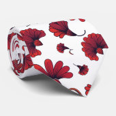 Rotes Nelken-Blumenmuster Krawatte (Gerollt)