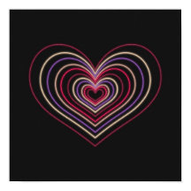 Rotes Neon-Herz-Wandkunst-Poster