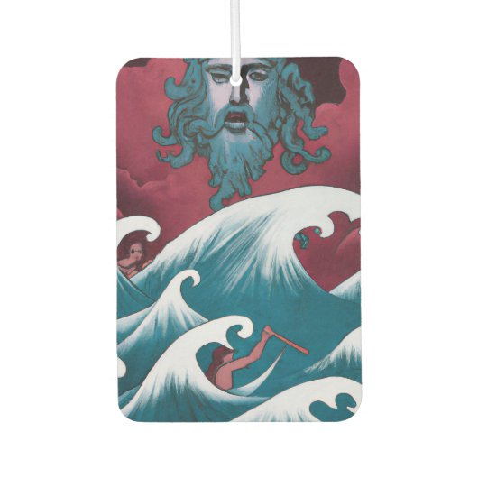 Rotes Neptun-Ölgemälde Autolufterfrischer (Vorderseite)