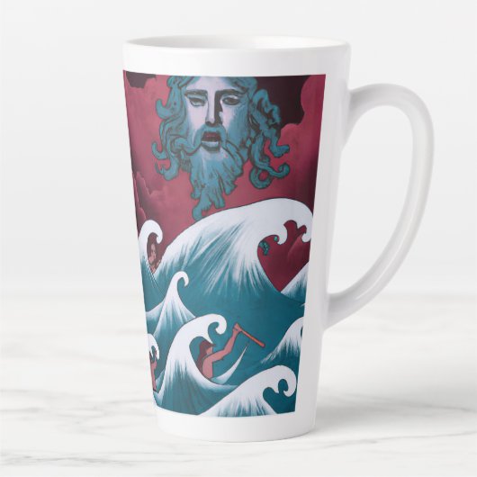 Rotes Neptun-Ölgemälde Milchtasse (Rechts)