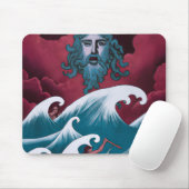 Rotes Neptun-Ölgemälde Mousepad (Mit Mouse)