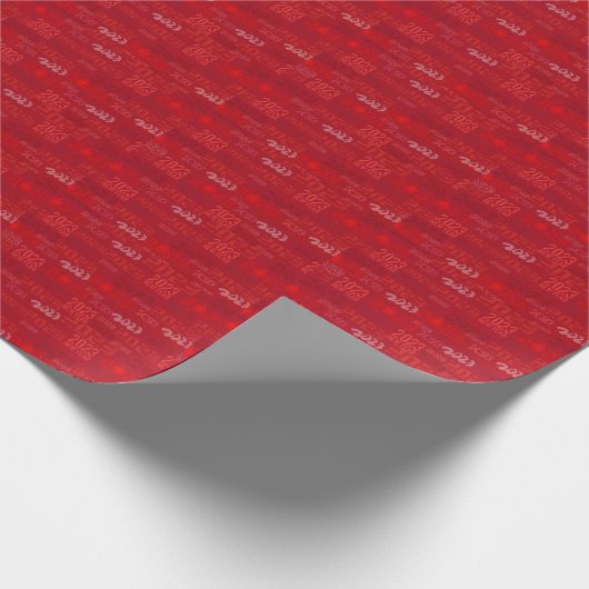 Rotes Neujahrspapier 2023 Geschenkpapier (Ecke)