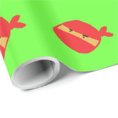 Rotes ninja geschenkpapier (Rolleneckpunkt)