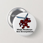 Rotes Ninja obenliegend Button (Vorne & Hinten)
