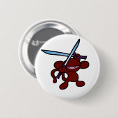 Rotes Ninja Unkosten-Keine Wörter Button (Vorne & Hinten)