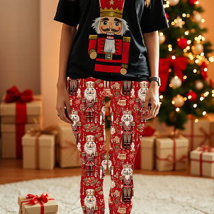 Rotes Nussknacker-Muster Weihnachten Leggings