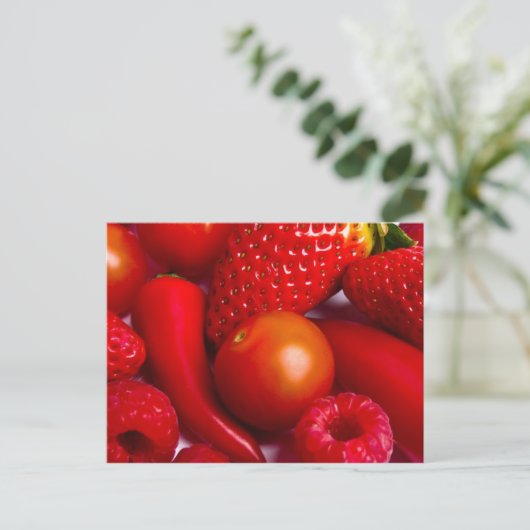 Rotes Obst/Gemüse Postkarte (Stehend Vorderseite)