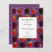 Rotes Obst Land Save the Date Einladungspostkarte (Vorne/Hinten)