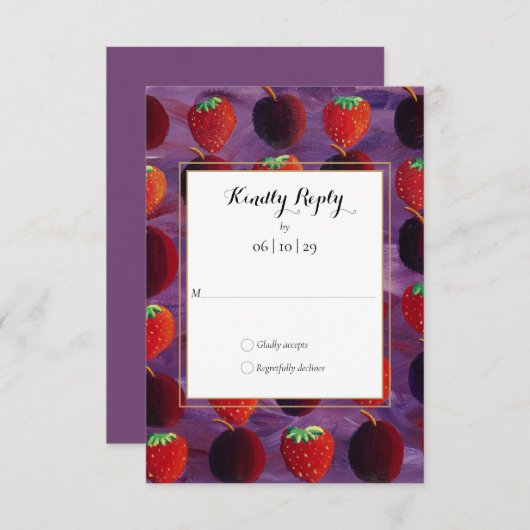 Rotes Obst Land UAWG RSVP Karte (Vorne/Hinten)